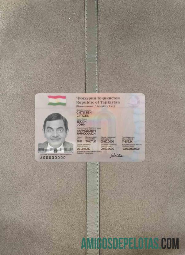 Tajikistan ID olhar de foto frente amostra